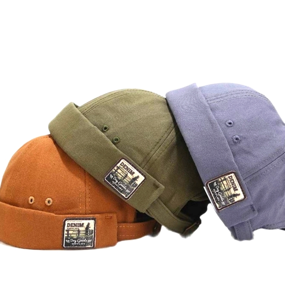 Beige No brim Hat